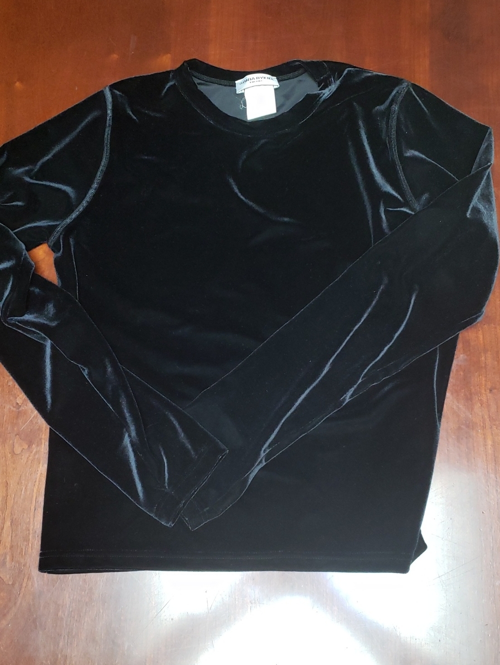 Sonia Rykiel Girls Black Velvet Crewneck Shirt